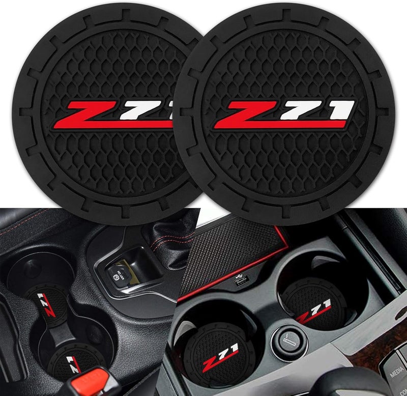 BFIVEANTE Car Cup Holder Coaster for Chevrolet Z71,Silicone Cupholder Coaster,Car Interior Accessories,2.76 Inch 2 Pieces - Image 1